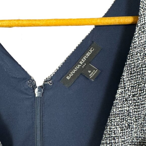 Banana Republic Tweed Sheath Dress Size 6 Sleeveless V-Neck Classic Workwear - Picture 6 of 7